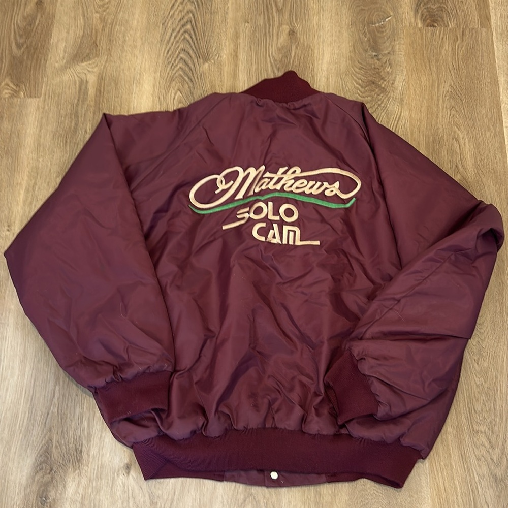 Vintage 90s Bomber Jacket Men’s XL Burgundy - Picture 9 of 17